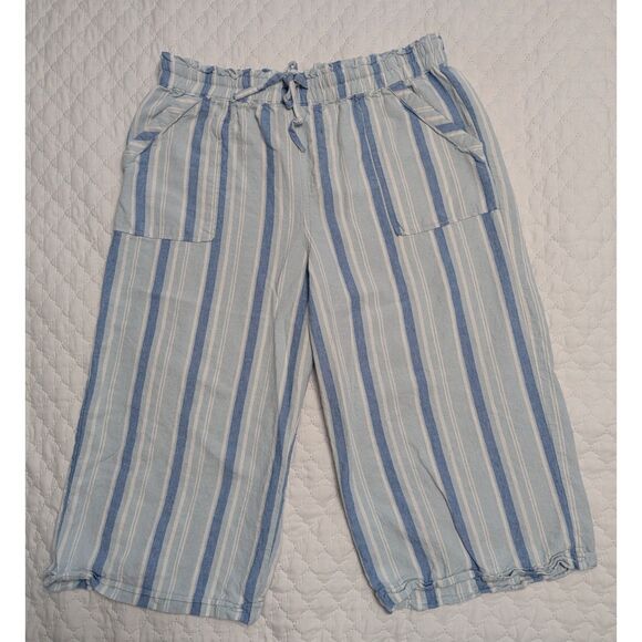 🌿 Gloria Vanderbilt Rainey Linen Capri Pants L - Picture 2 of 7